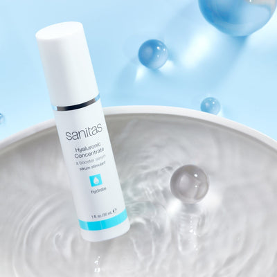 hyaluronic concentrate on plate with water